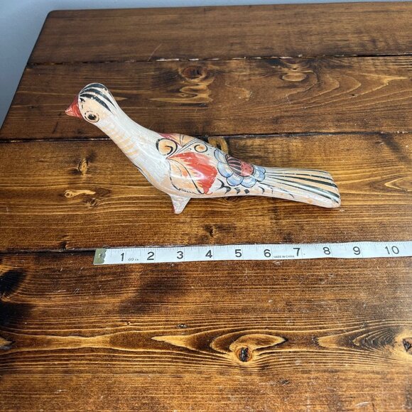 Vintage Tonala Mexican Pottery Hand Painted Pheasant Folk Art Figure 10” long - Picture 10 of 11